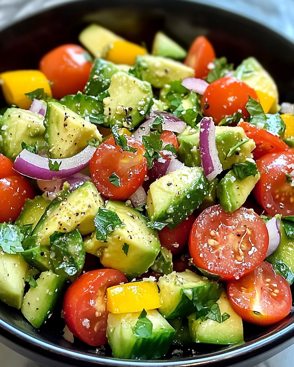 Cucumber Tomato Avocado Salad