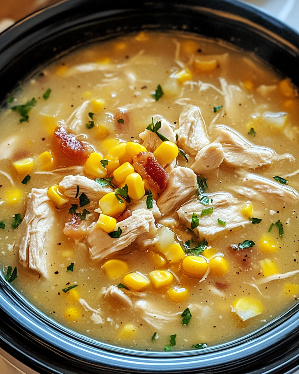 Slow Cooker Chicken and Corn Soup