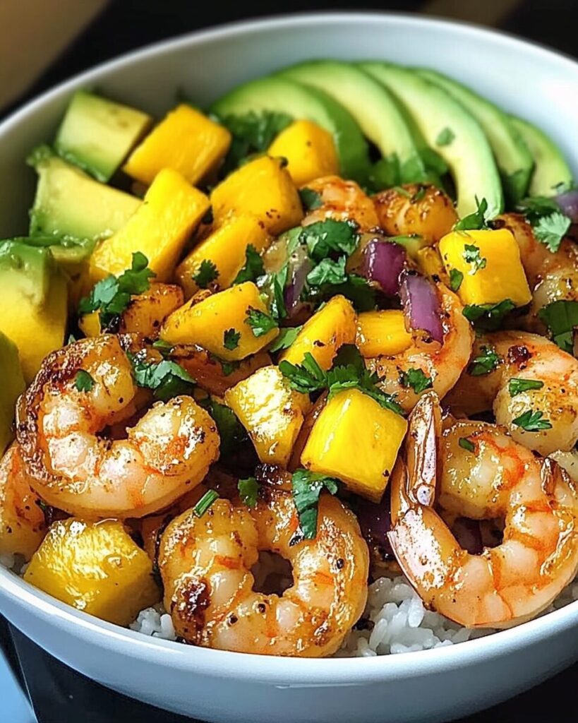 Shrimp Avocado Mango Bowls