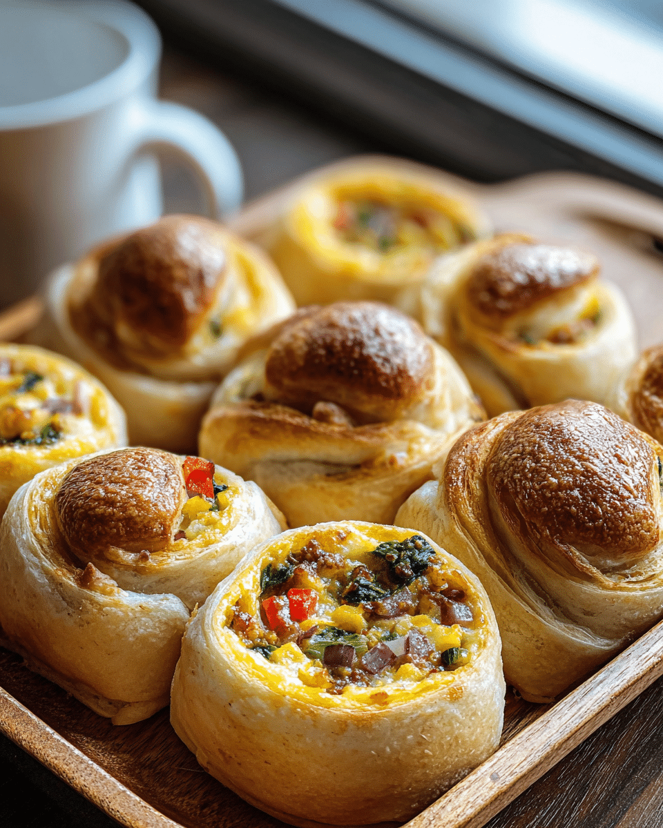Cheesy Veggie Breakfast Rolls