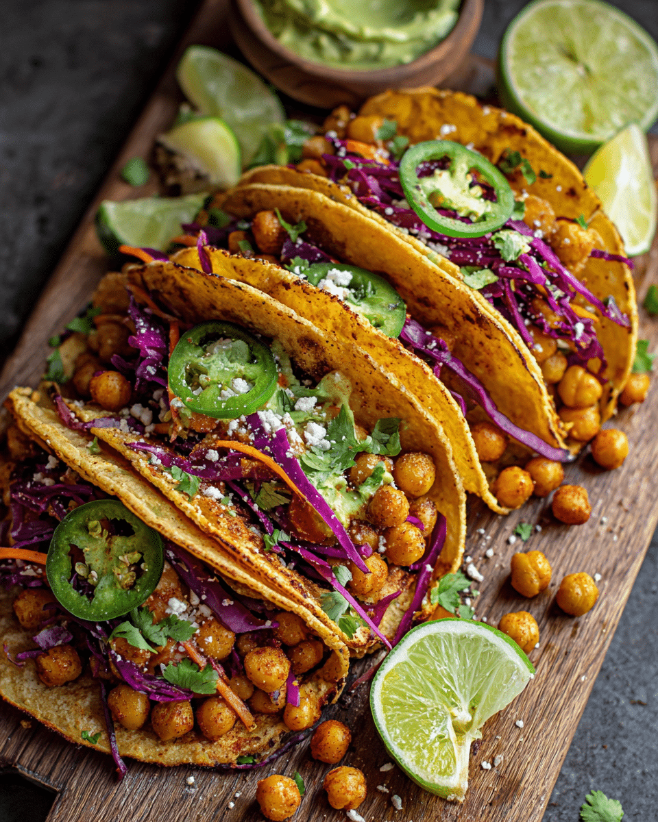 Crispy Chickpea Avocado Tacos