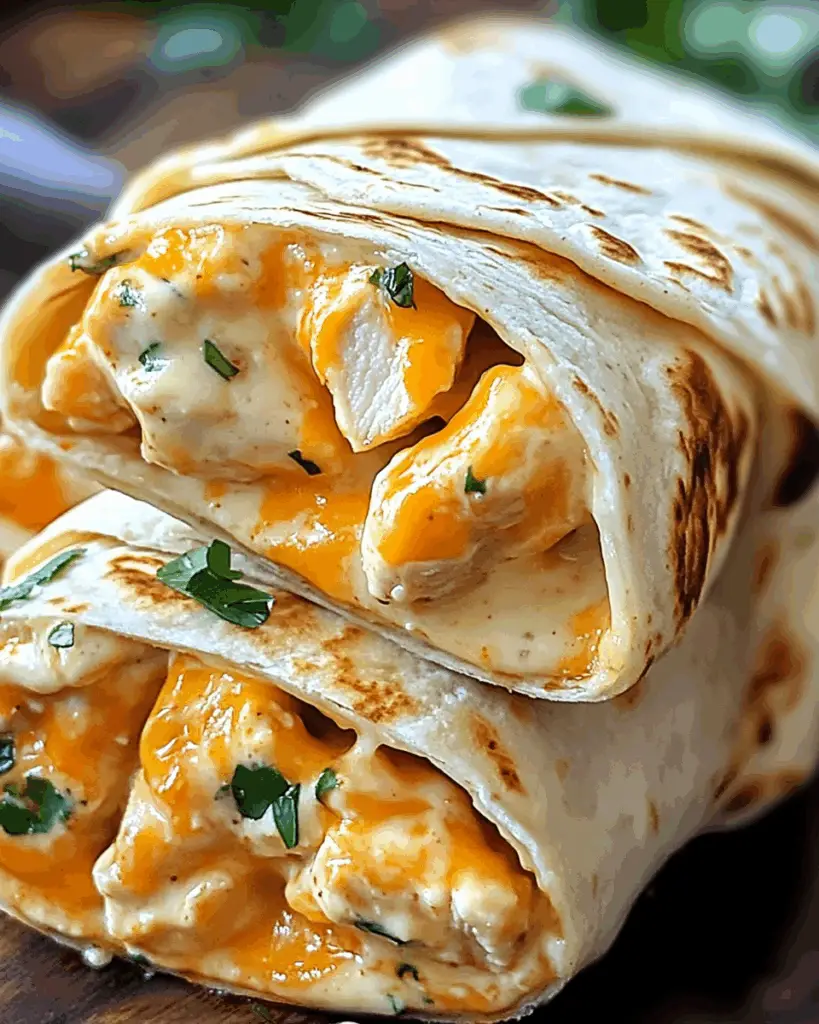 Cheesy Garlic Chicken Wraps