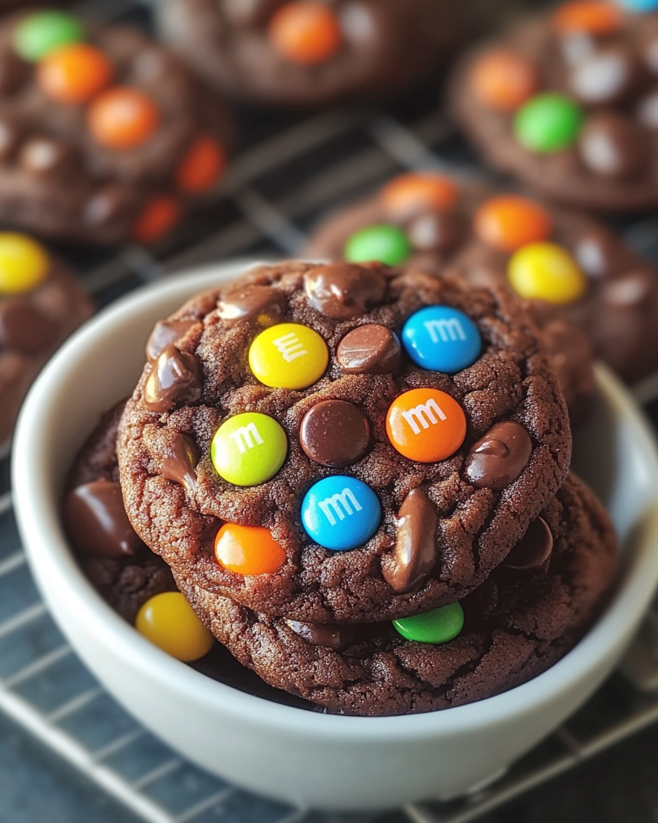Double Chocolate M&M Delight Cookies