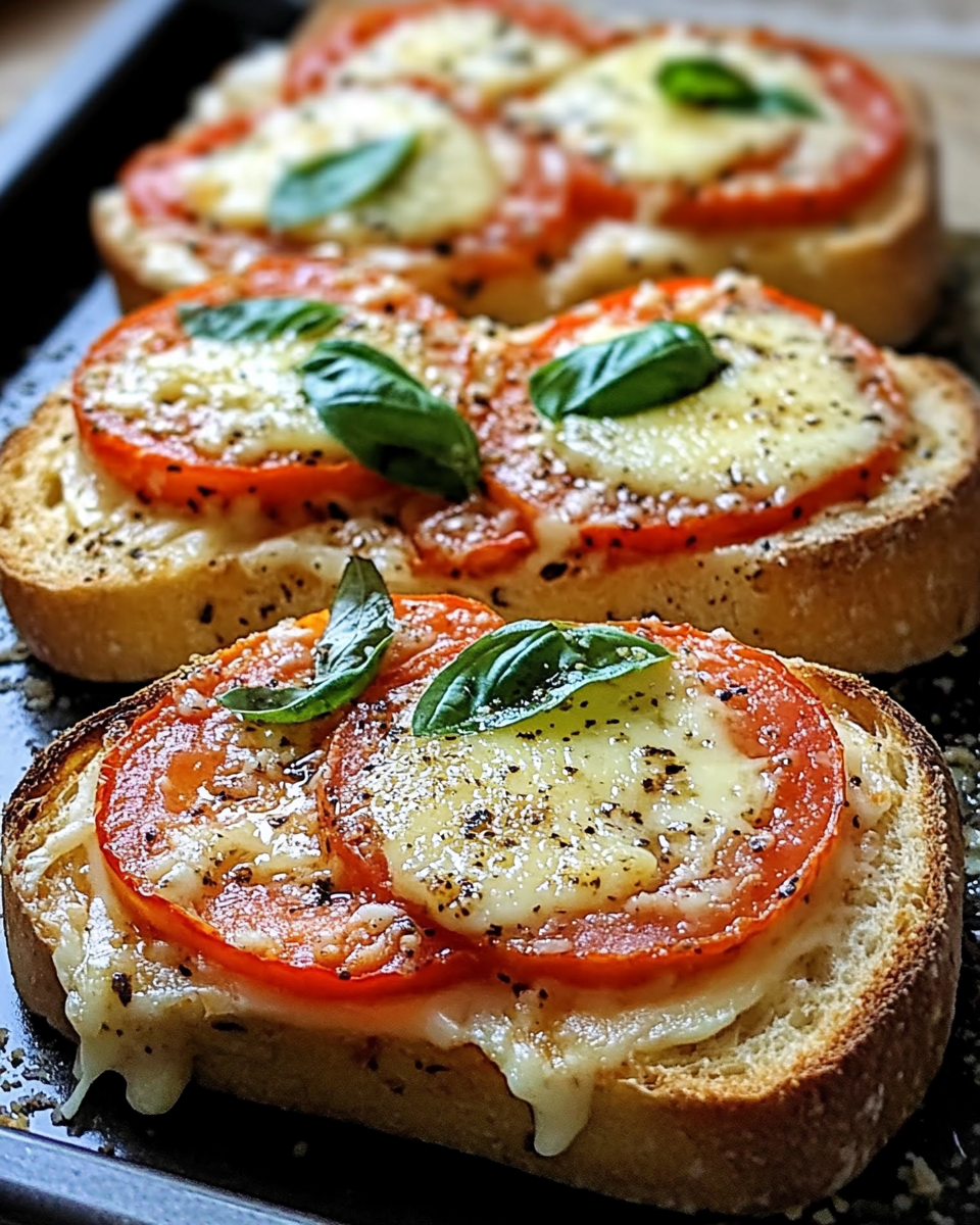 Basil Tomato Cheesy Toast