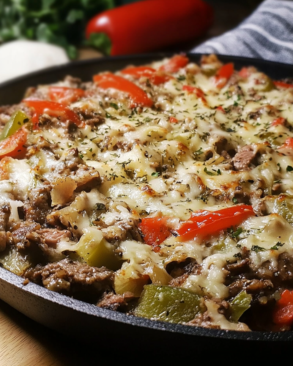 Low-Carb Philly Cheesesteak Skillet
