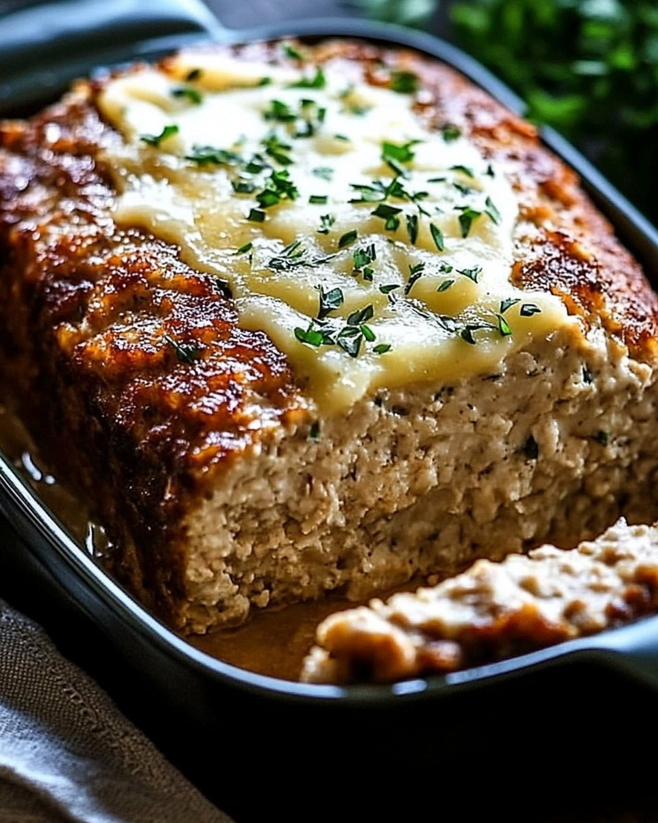 Garlic Parmesan Chicken Meatloaf