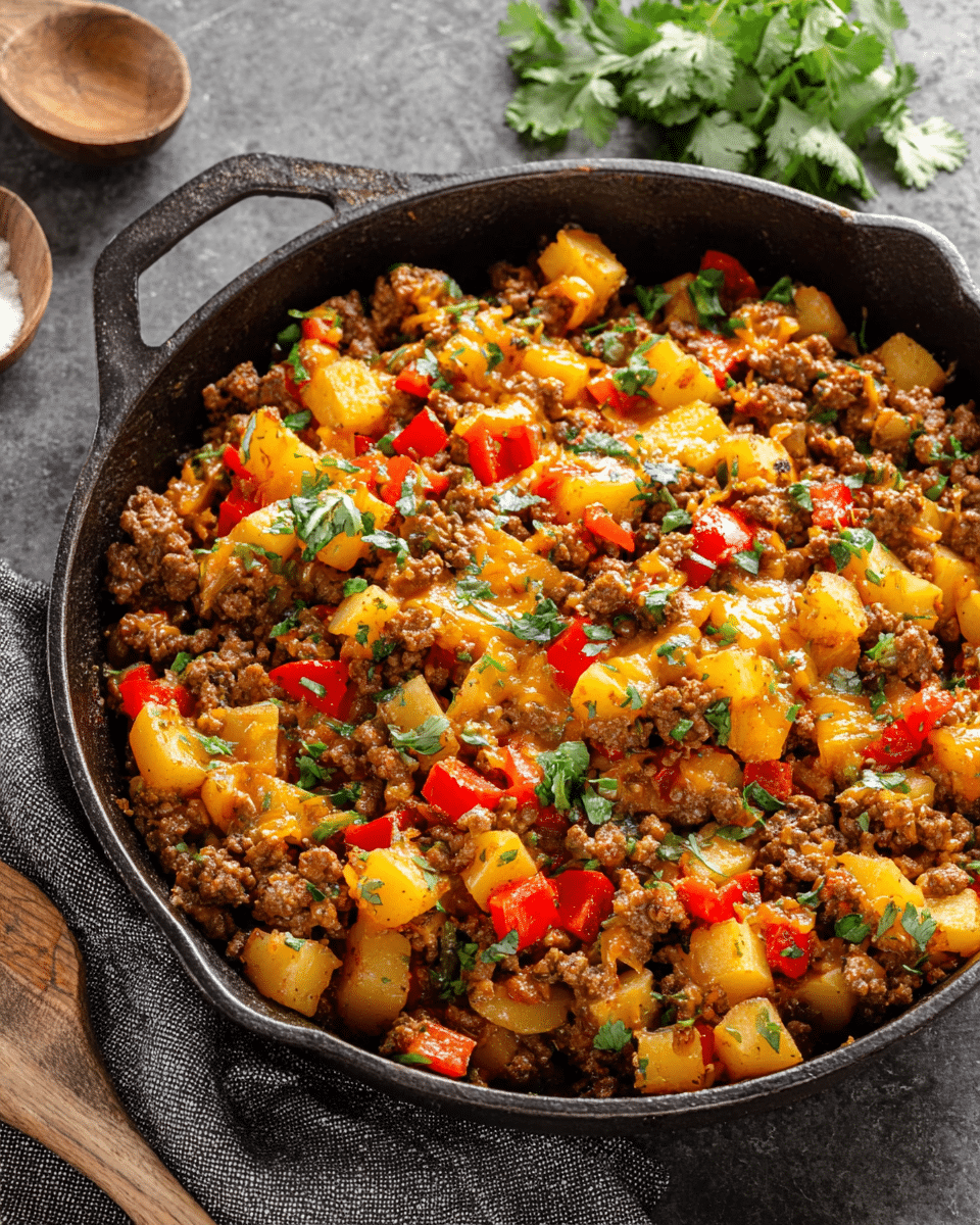 Mexican Ground Beef and Potato Skillet