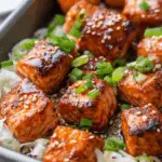 Garlic Honey Salmon Bites