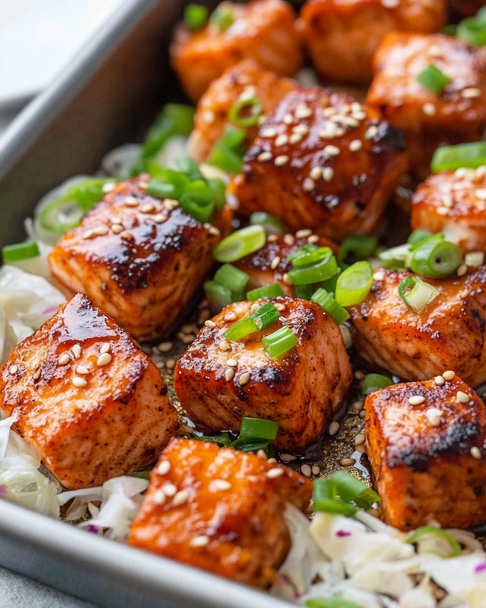 Garlic Honey Salmon Bites