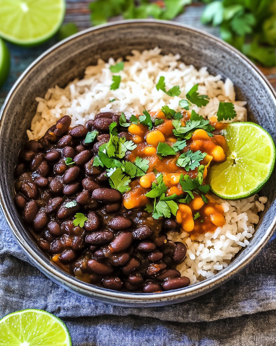 Smoky Spicy Black Beans with Lime and Cilantro
