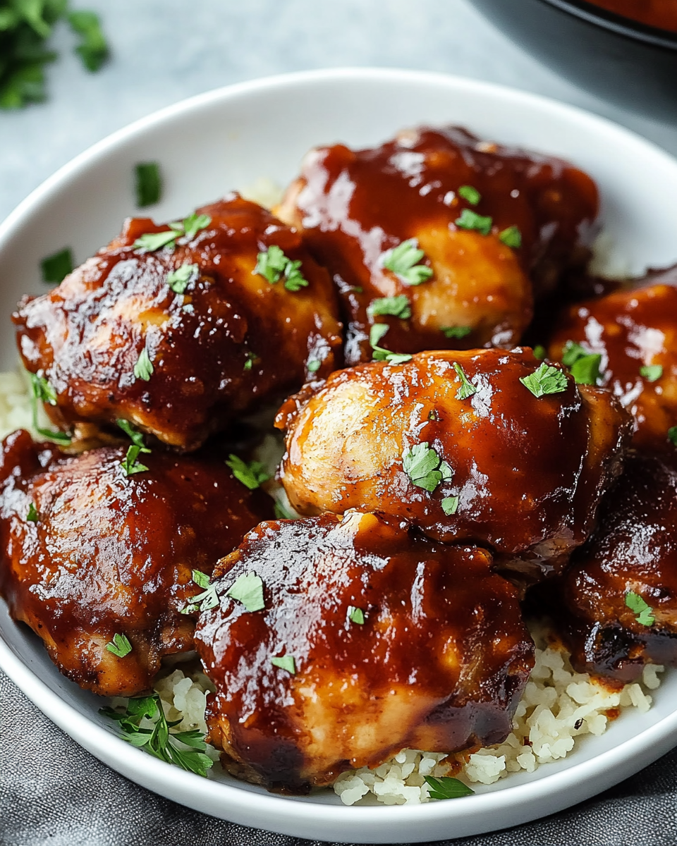Slow Cooker BBQ Chicken Thighs