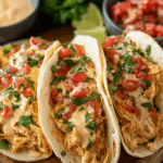 Slow‑Cooker Queso Chicken Tacos