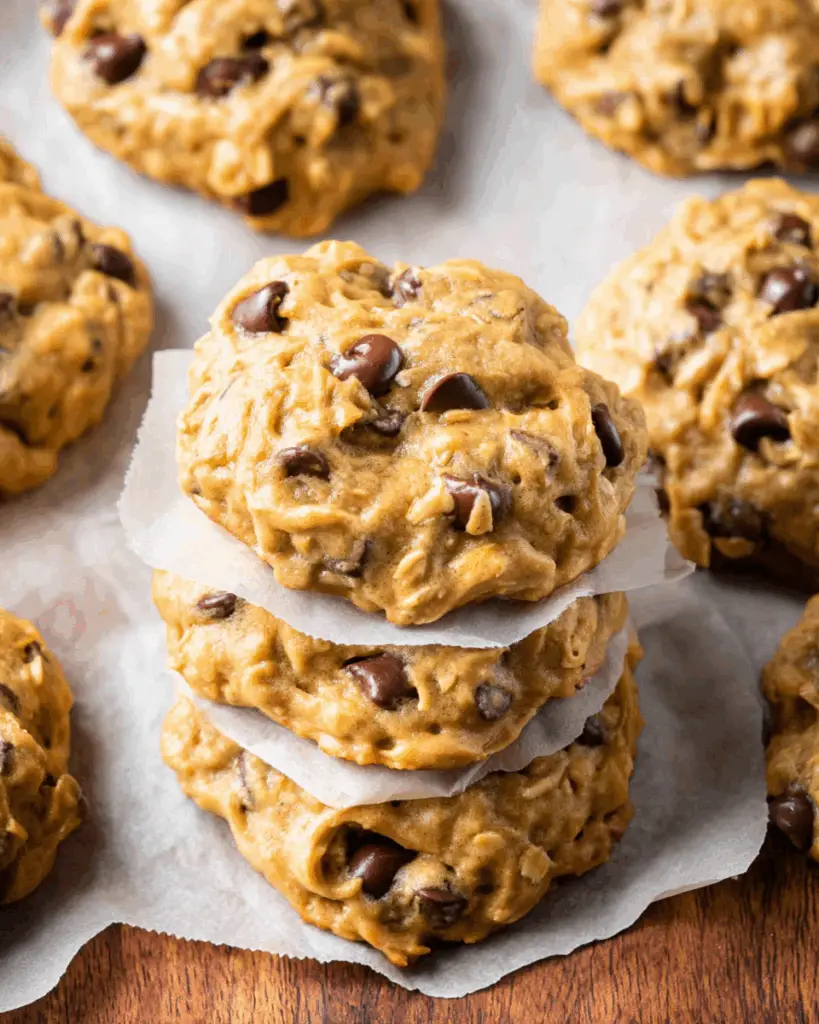 Flourless Peanut Butter Oatmeal Chocolate Chip Cookies