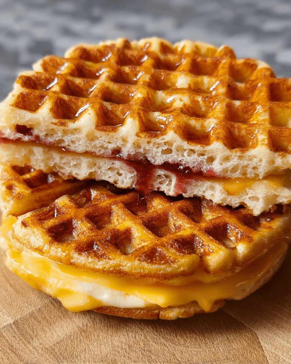 Waffle Grilled Cheese Breakfast Sandwich