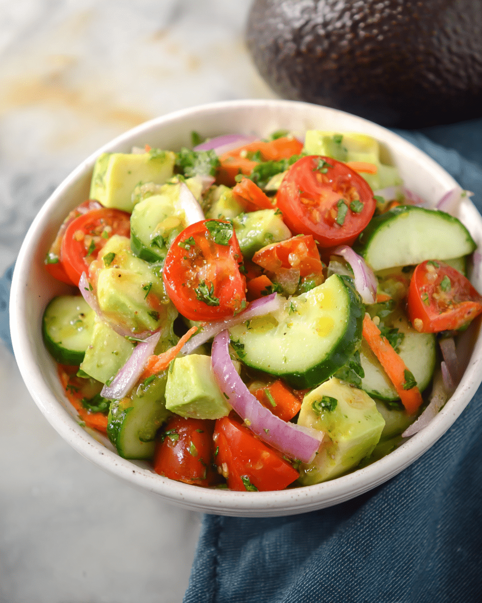 Avocado Garden Salad with Zesty Lime Dressing