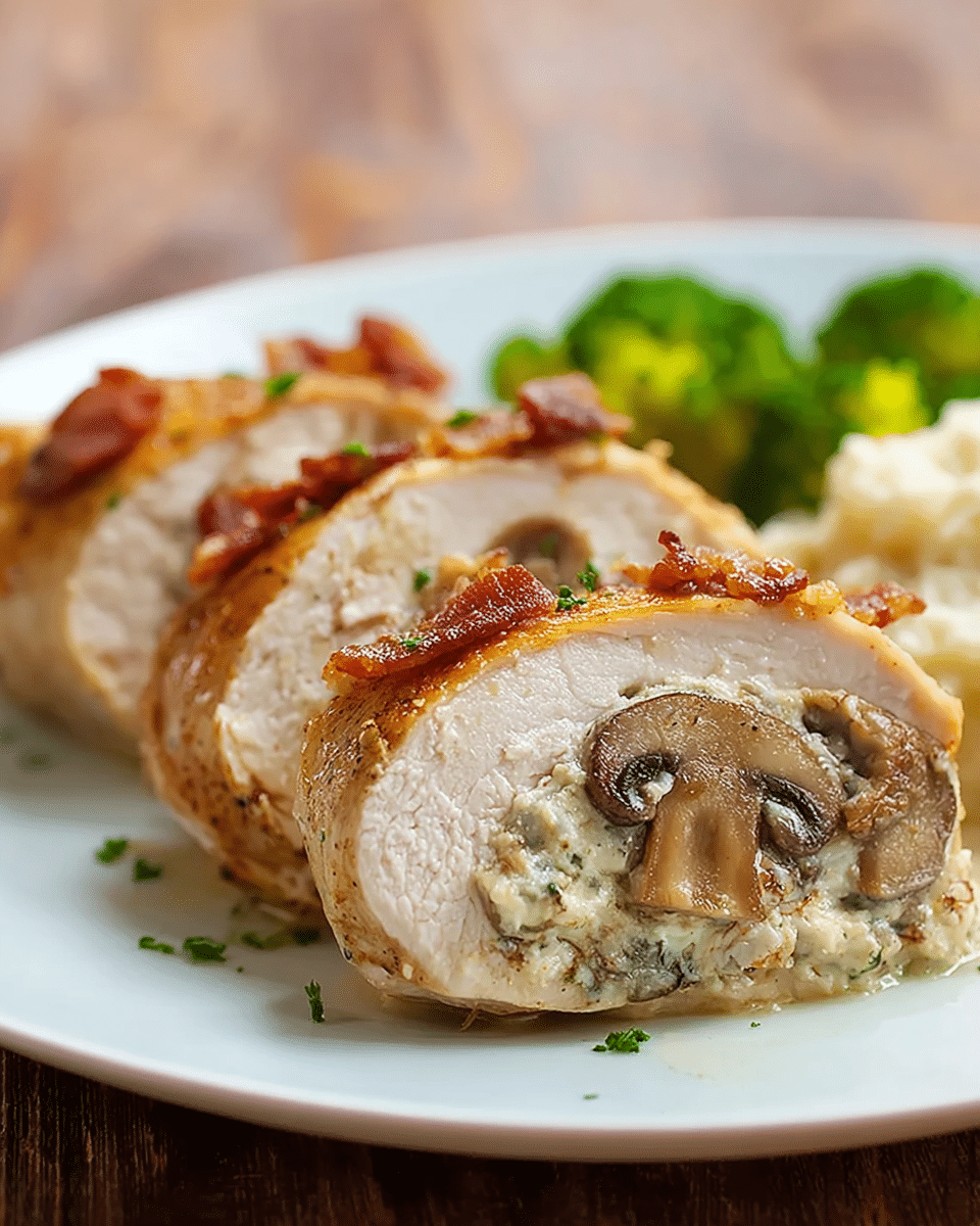 Bacon Mushroom Stuffed Chicken