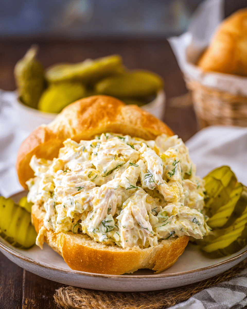 Chicken Salad with Dill Pickles