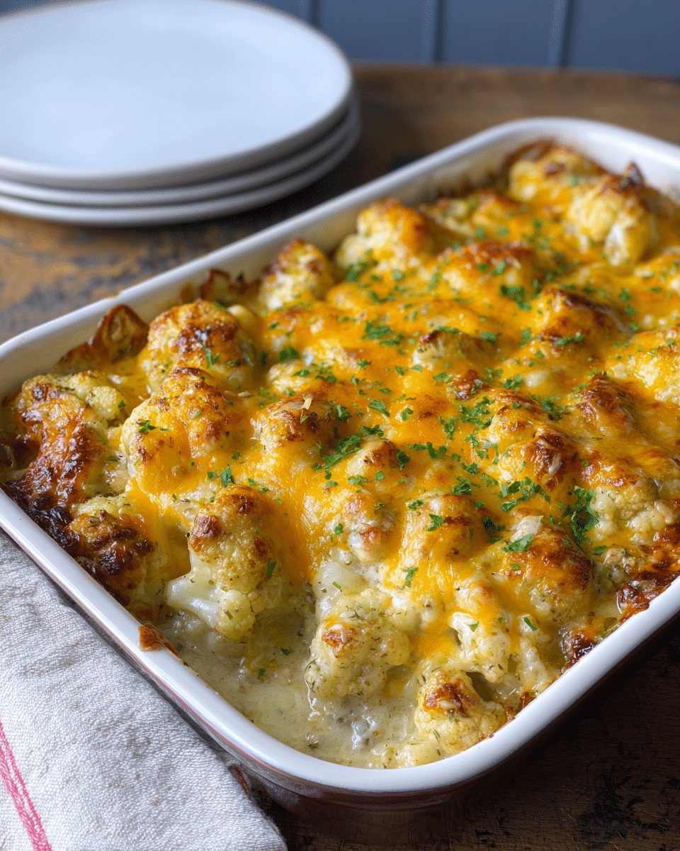 Cheesy Chicken Cauliflower Bake