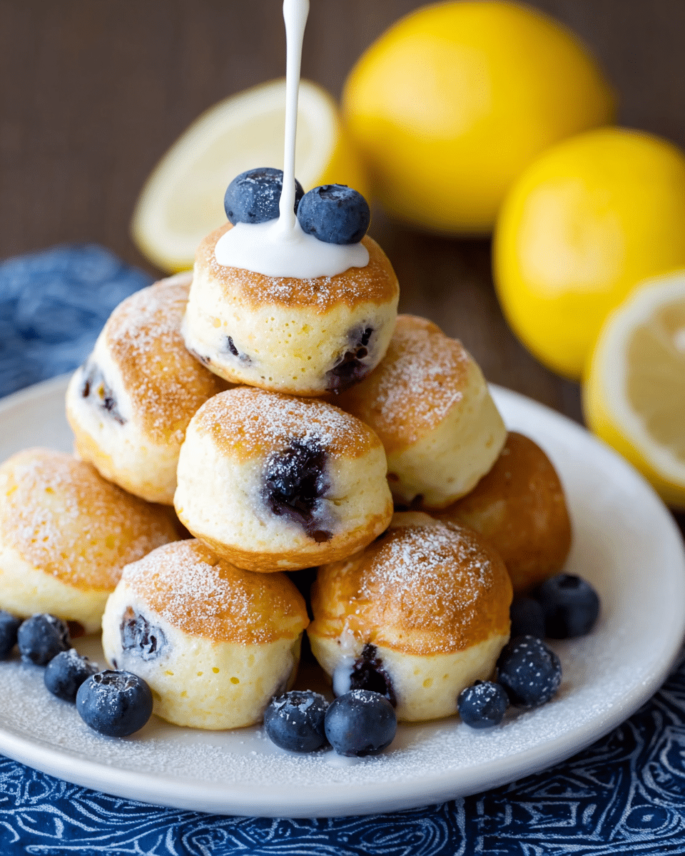 Lemon Blueberry Pancake Poppers