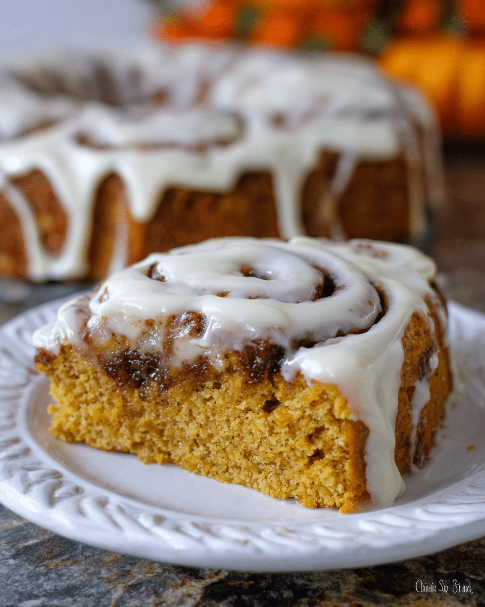 Pumpkin Cinnamon Roll Cake