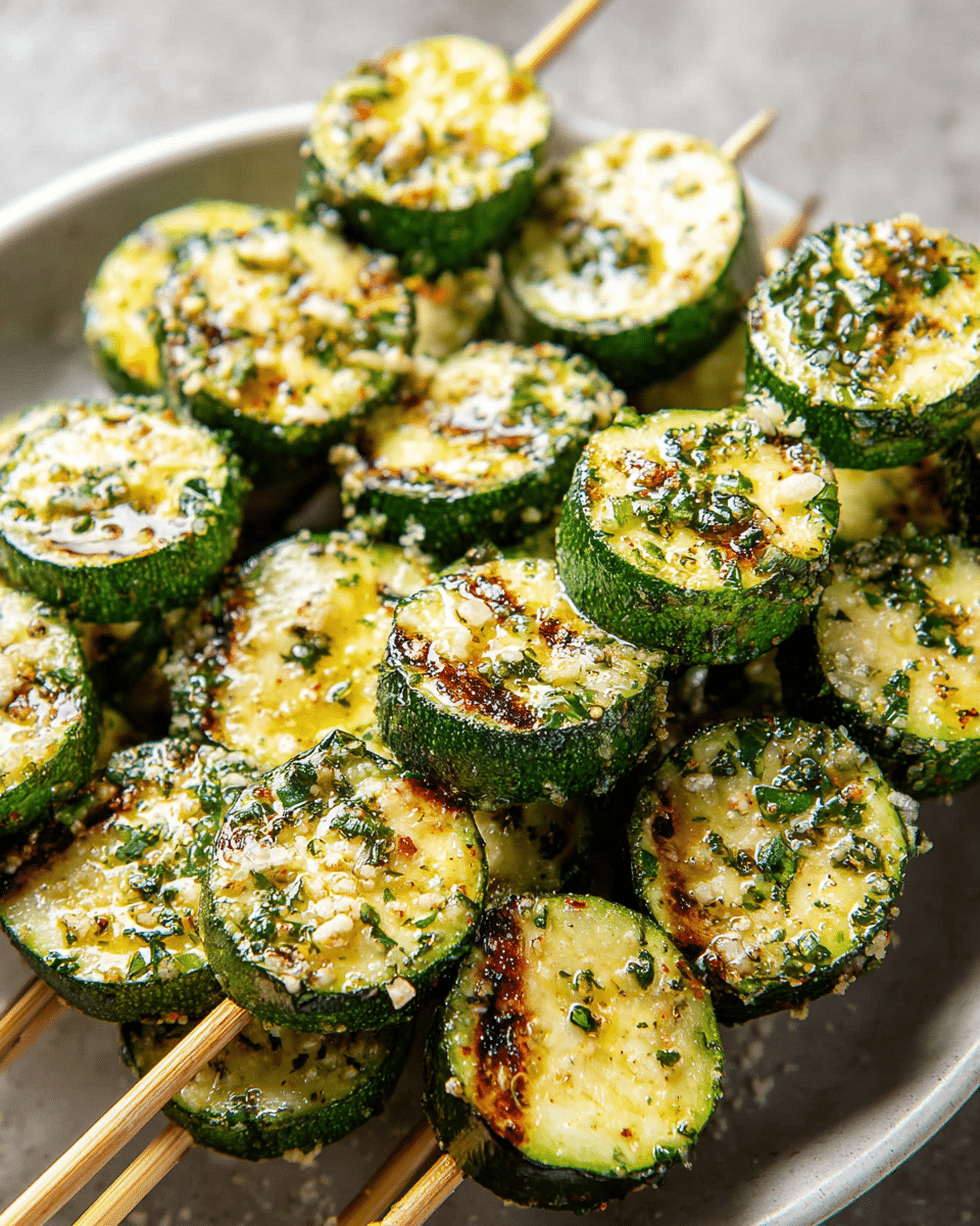 Garlic Butter Zucchini Skewers