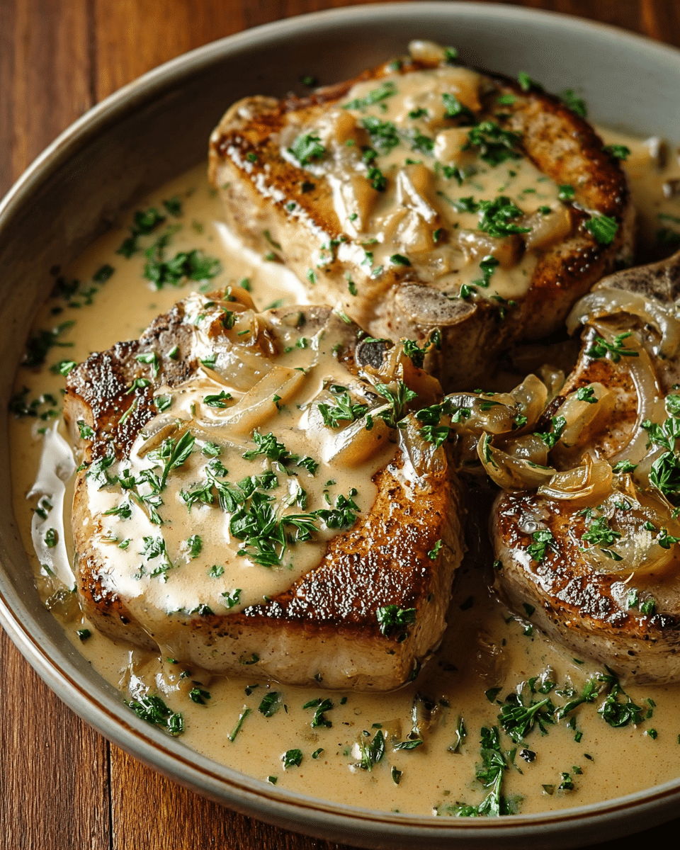 Smothered Boneless Pork Chops