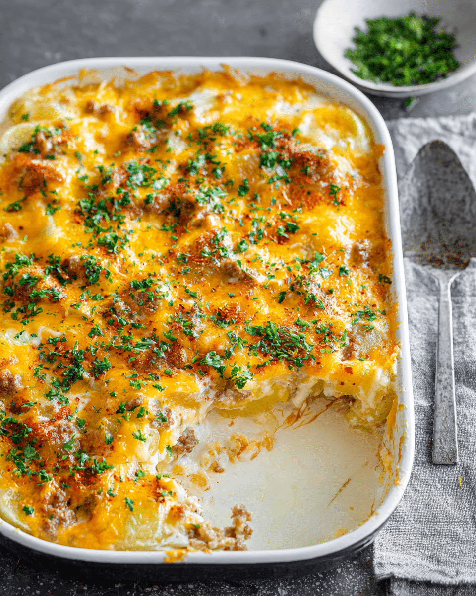 Cheesy Potato and Italian Sausage Casserole