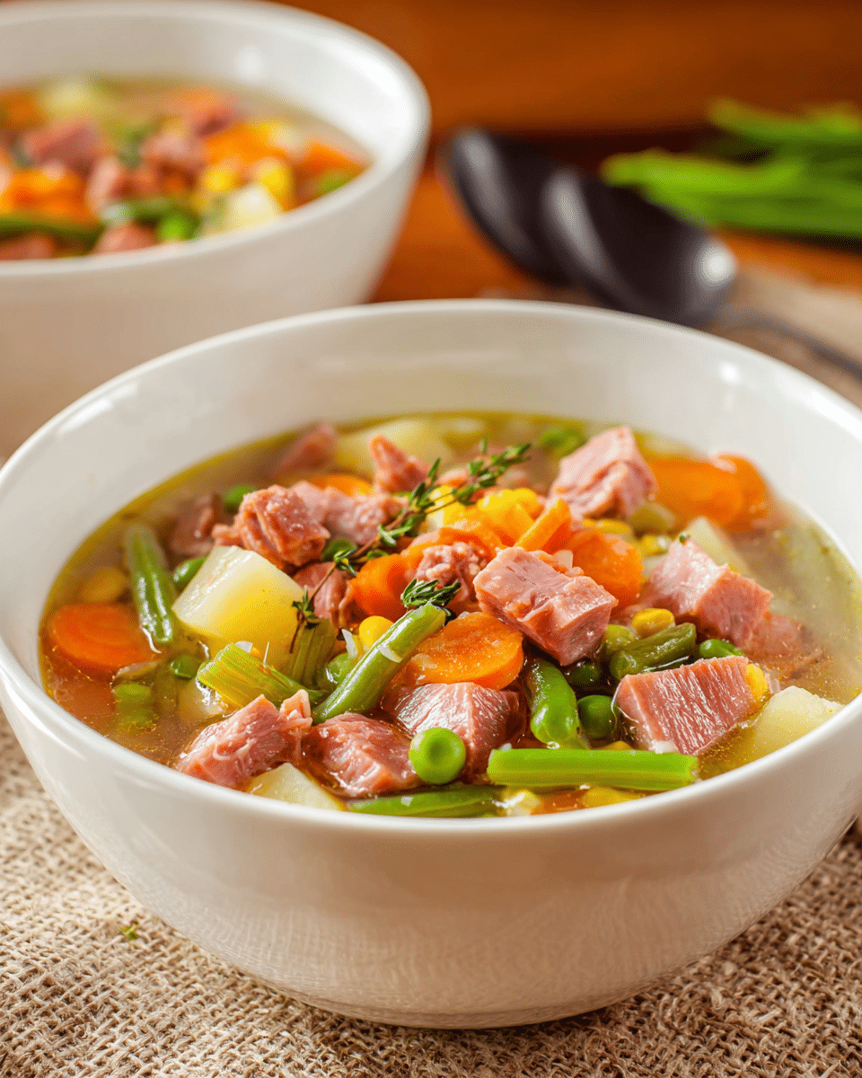 Hearty Crock Pot Ham and Vegetable Soup