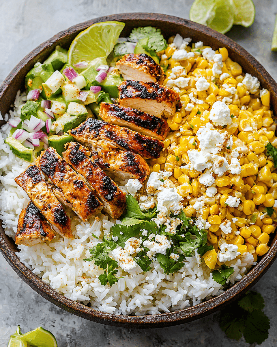 Street Corn Chicken Rice Bowl