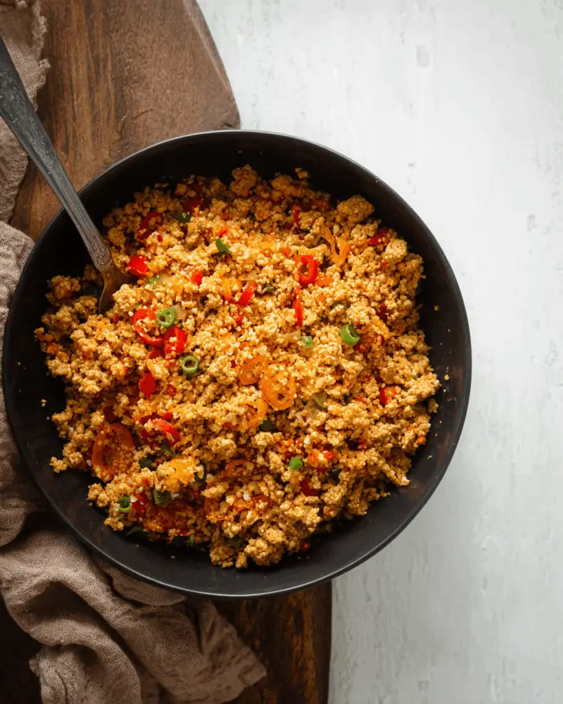 Spicy Cauliflower Rice with Ground Turkey