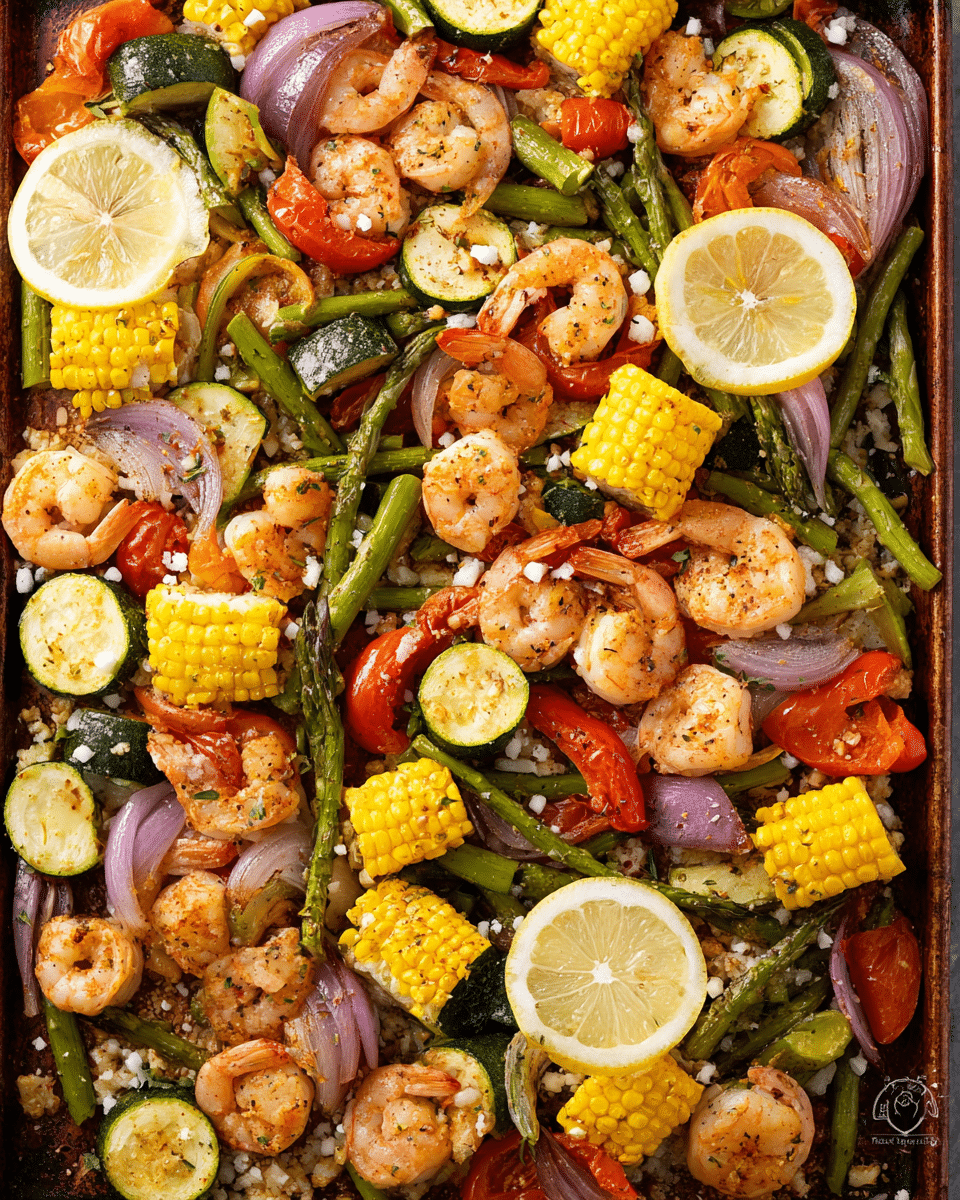 Sheet Pan Garlic Butter Shrimp and Veggies