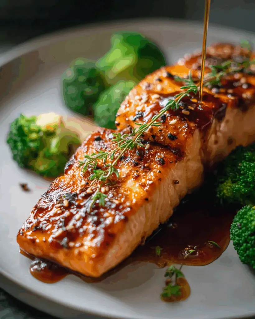 Maple Bourbon Glazed Salmon