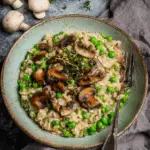 Creamy Vegan Mushroom Pea Risotto
