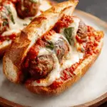 Cheesy Stuffed Meatball Sandwiches