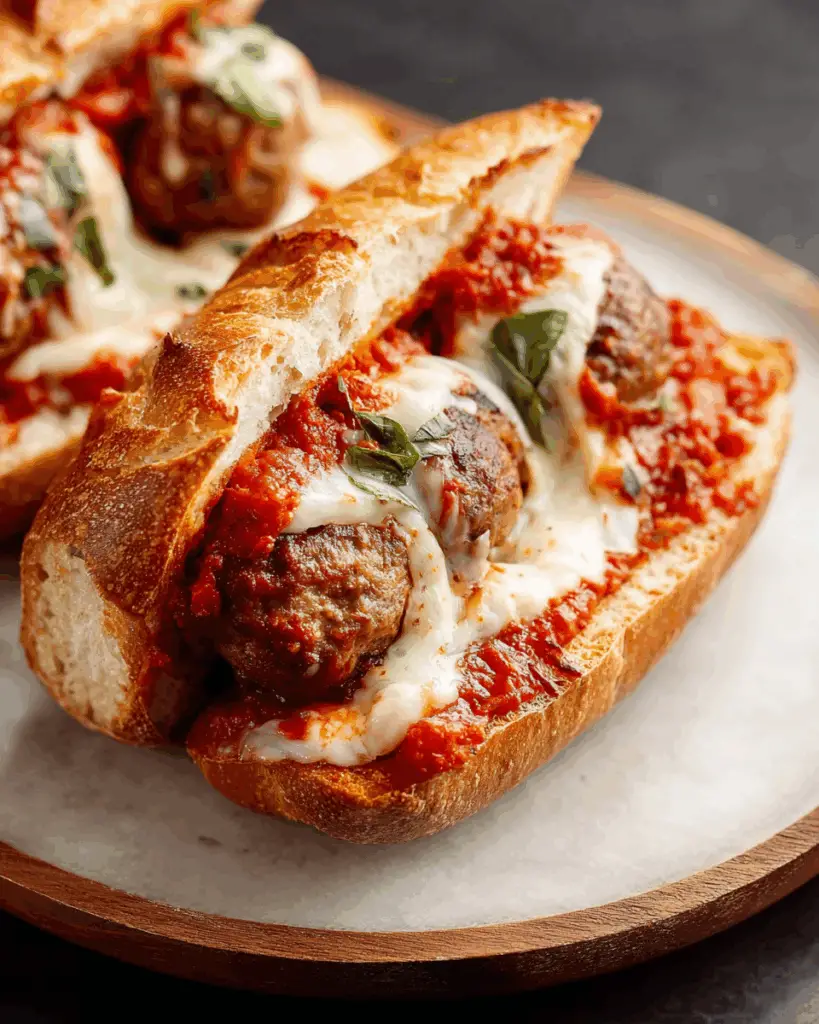 Cheesy Stuffed Meatball Sandwiches