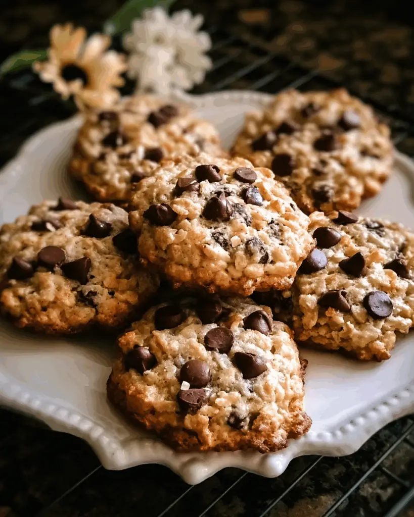 Chewy Crispy Chocolate Chip Rice Krispie Cookies