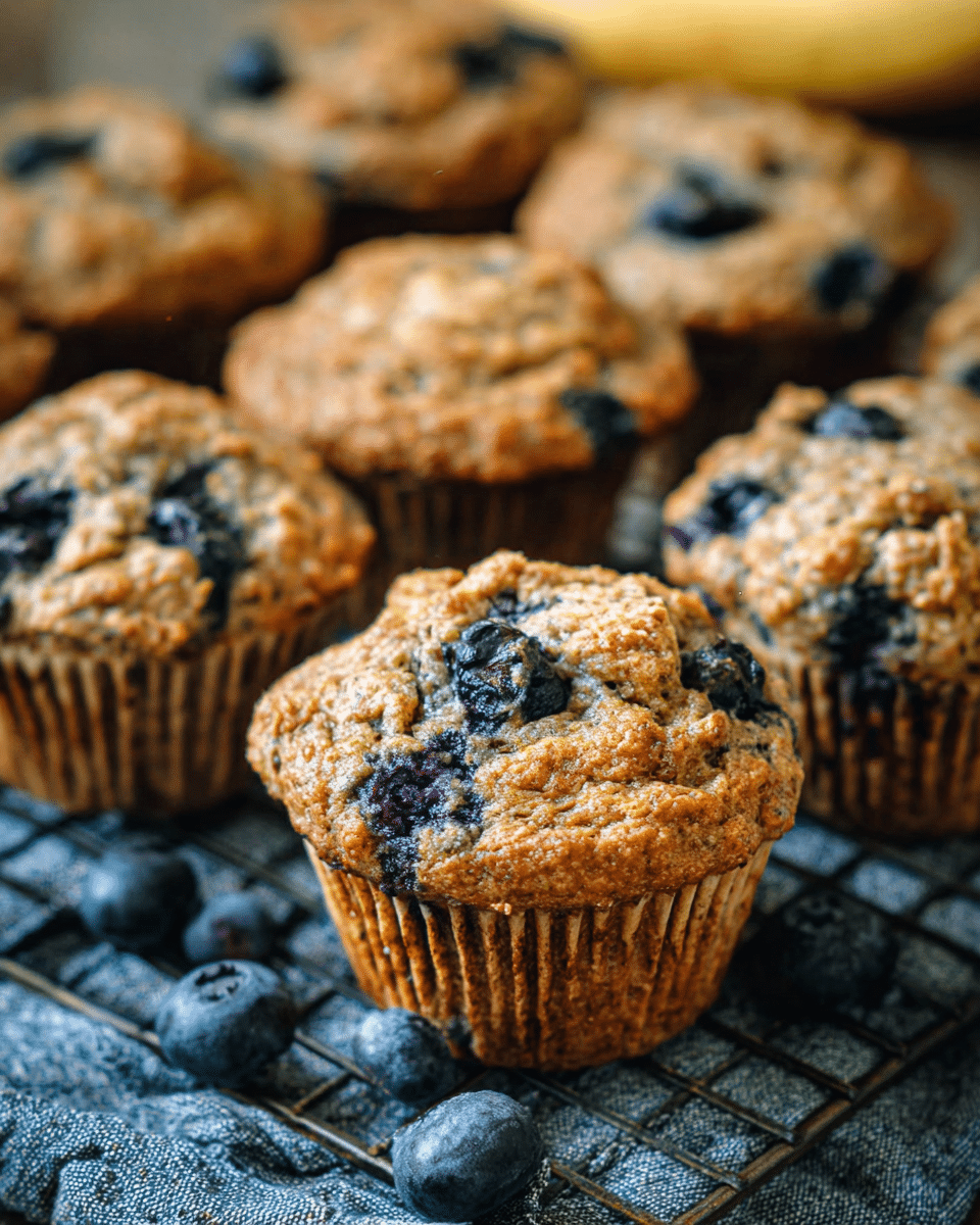Banana Blueberry Spelt Muffins