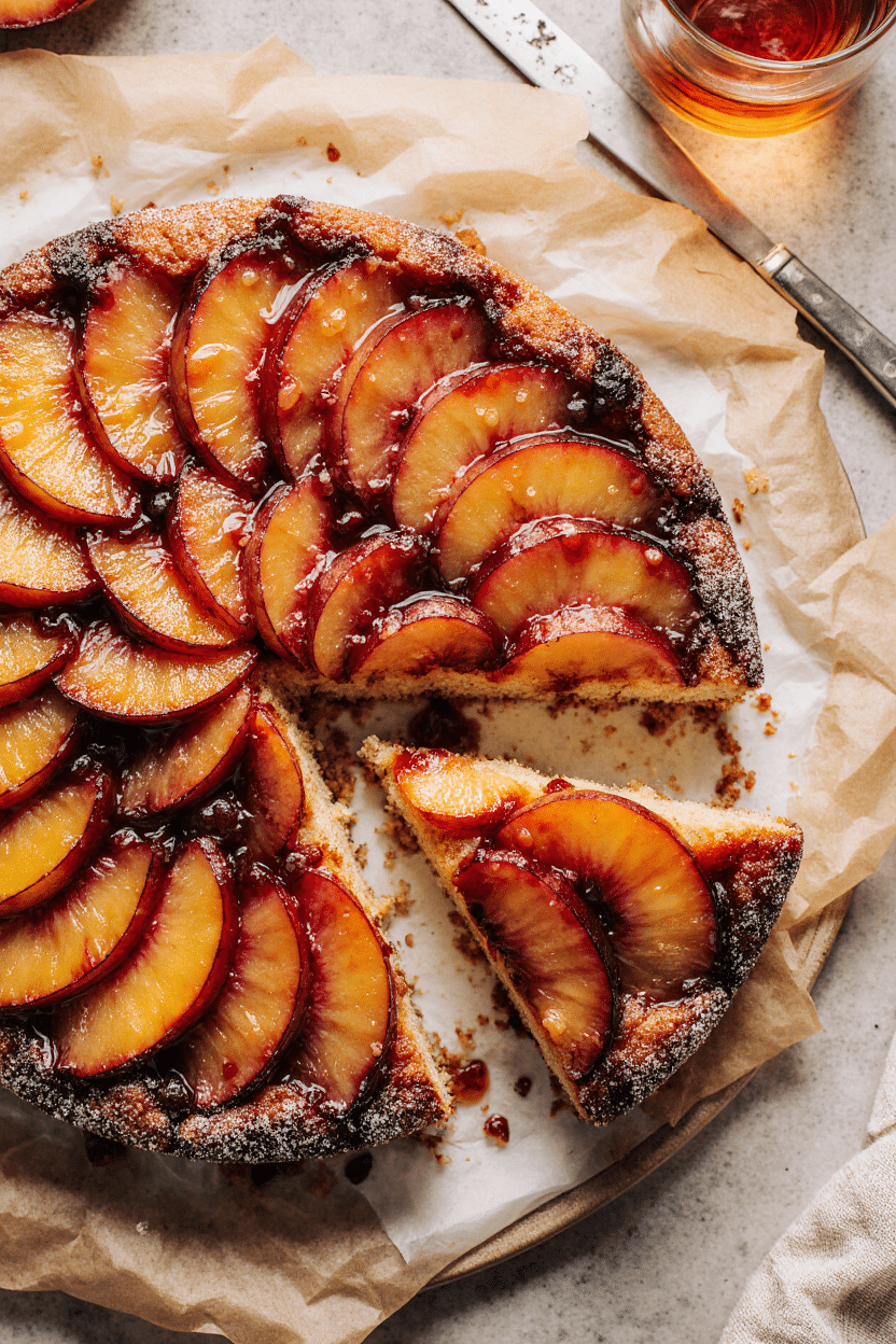 Bourbon Peach Upside Down Cake