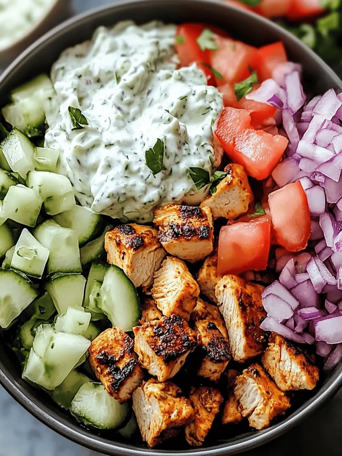 Chicken Gyro Bowls with Tzatziki Sauce