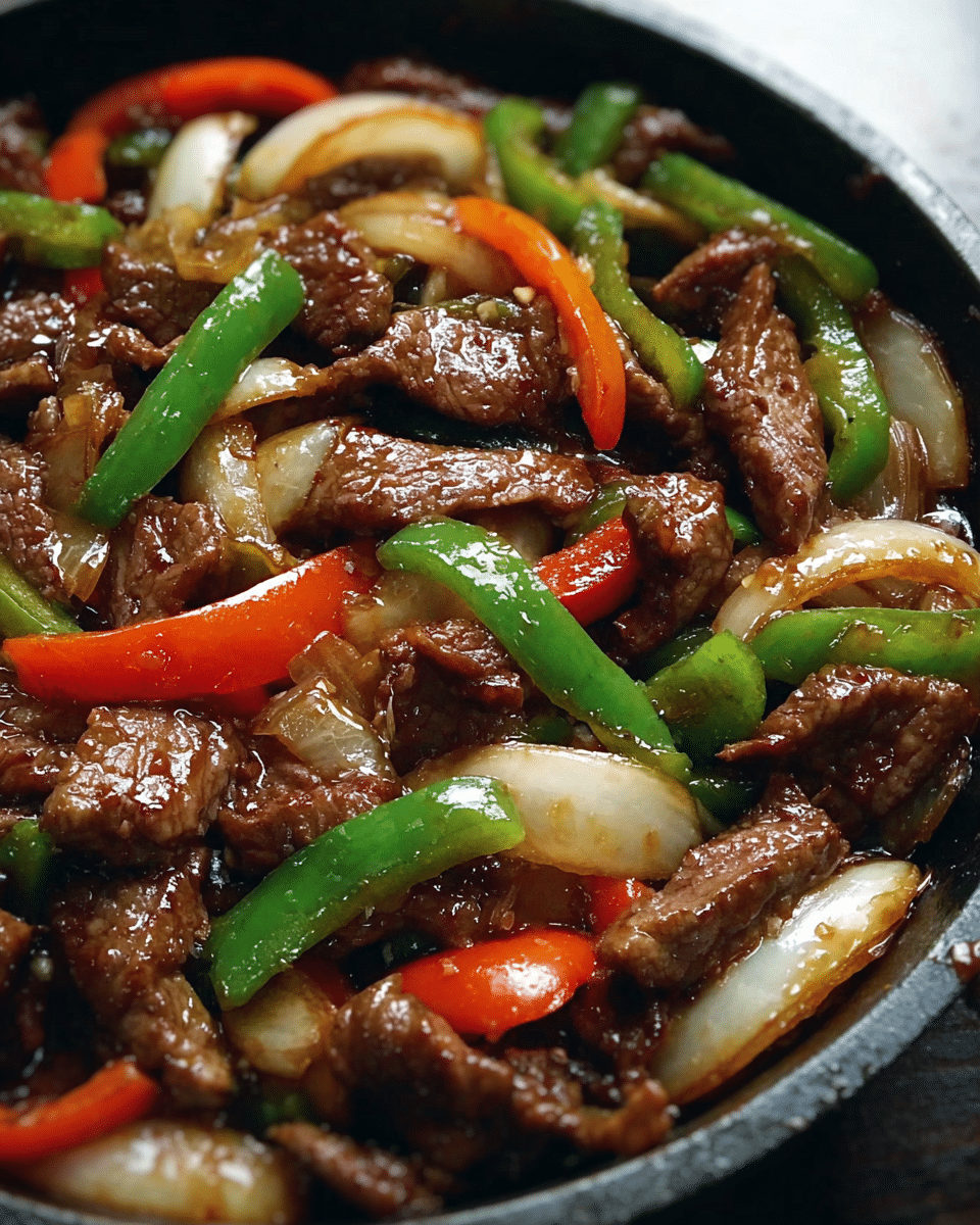 Sizzling Pepper Steak Stir-Fry with Onions and Peppers