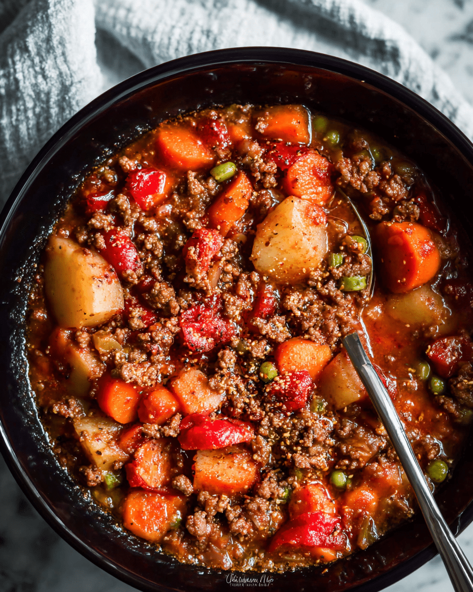 Crockpot Ground Beef Stew