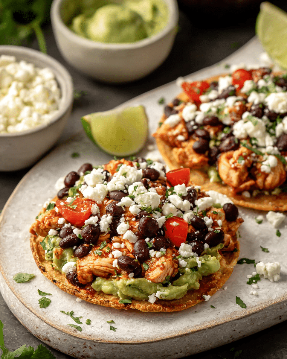 Chicken Black Bean Tostadas