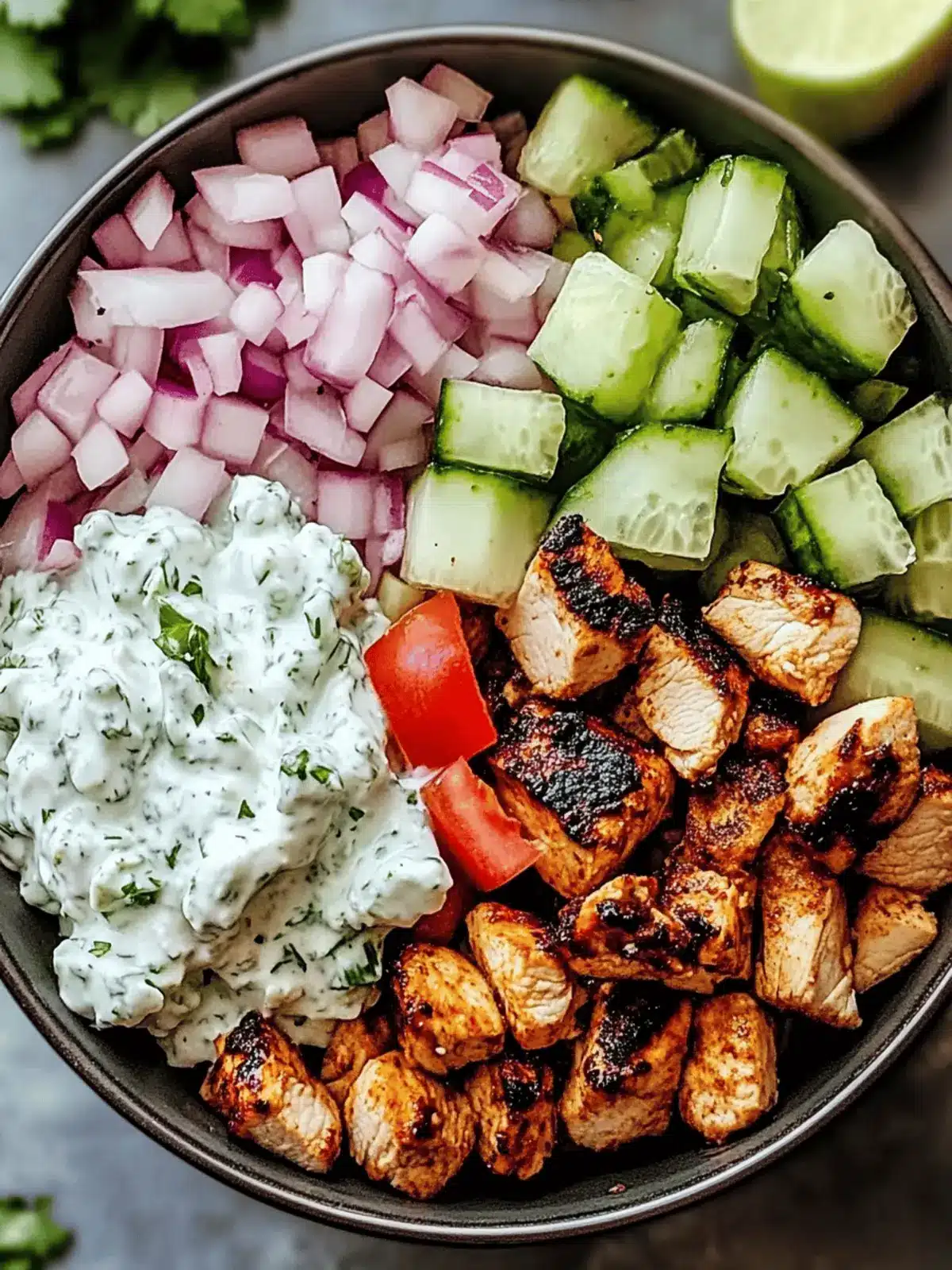 Chicken Gyro Bowls with Tzatziki Sauce
