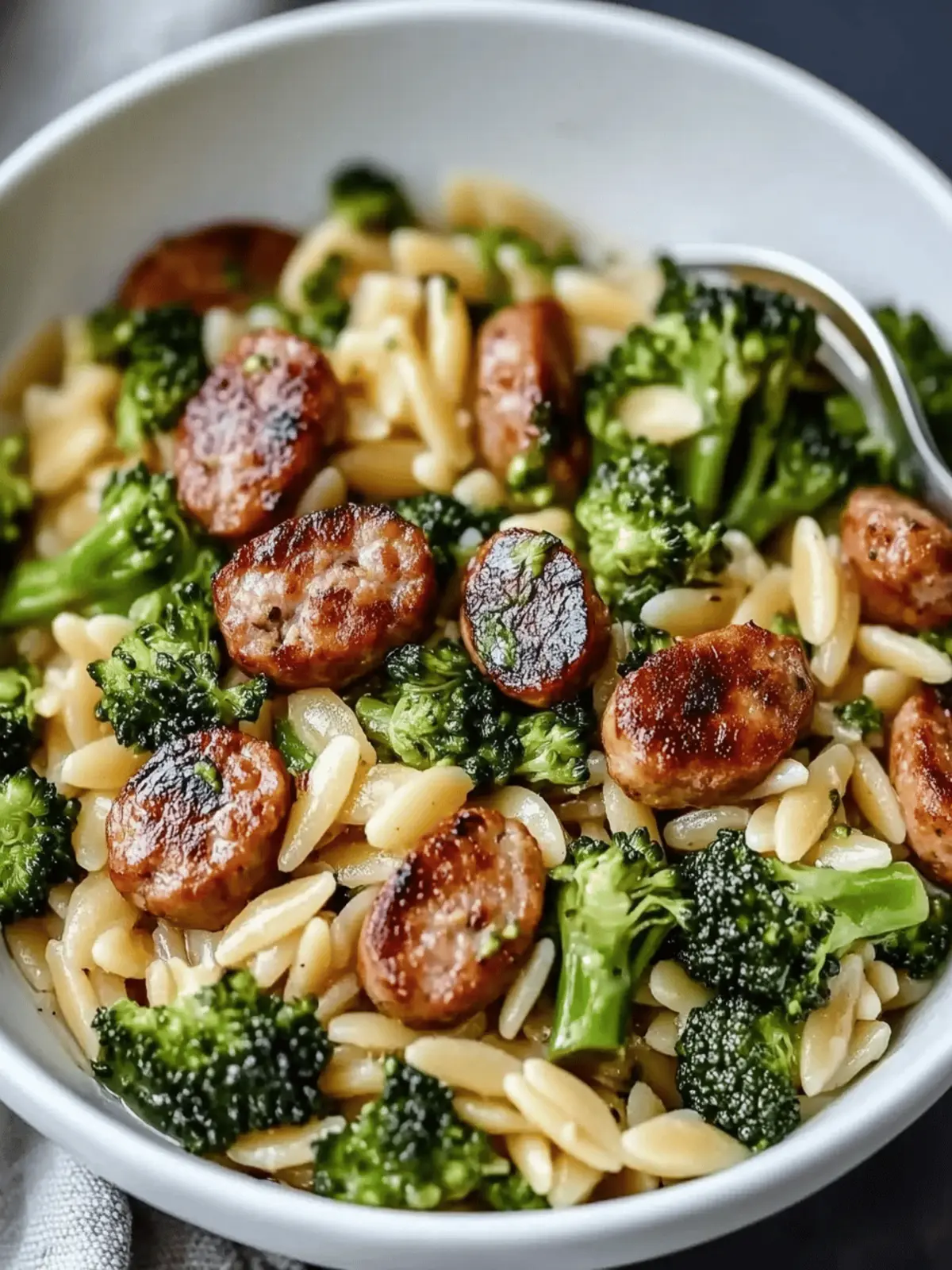 Chicken Sausage and Broccoli Orzo