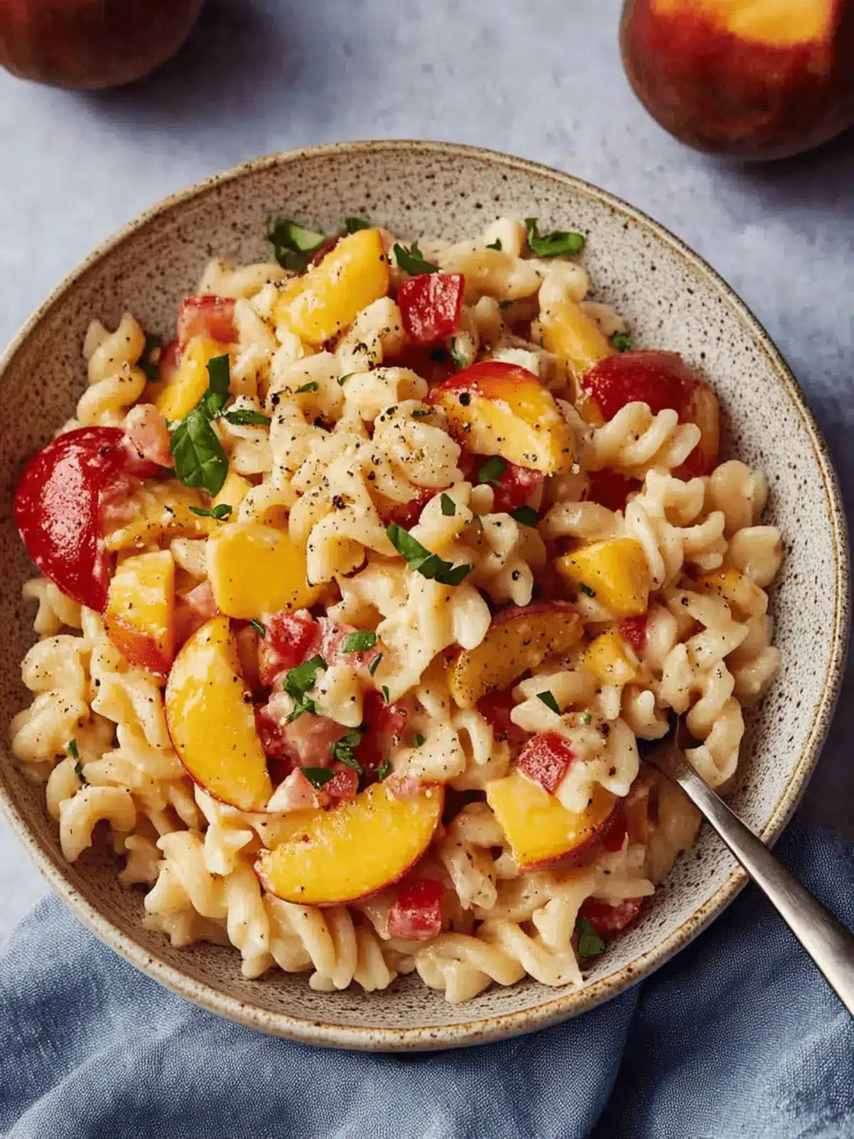 Summer Pasta Salad with Fresh Peaches