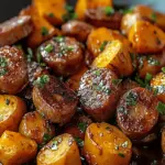 Sausage and Sweet Potatoes with Honey Garlic Sauce