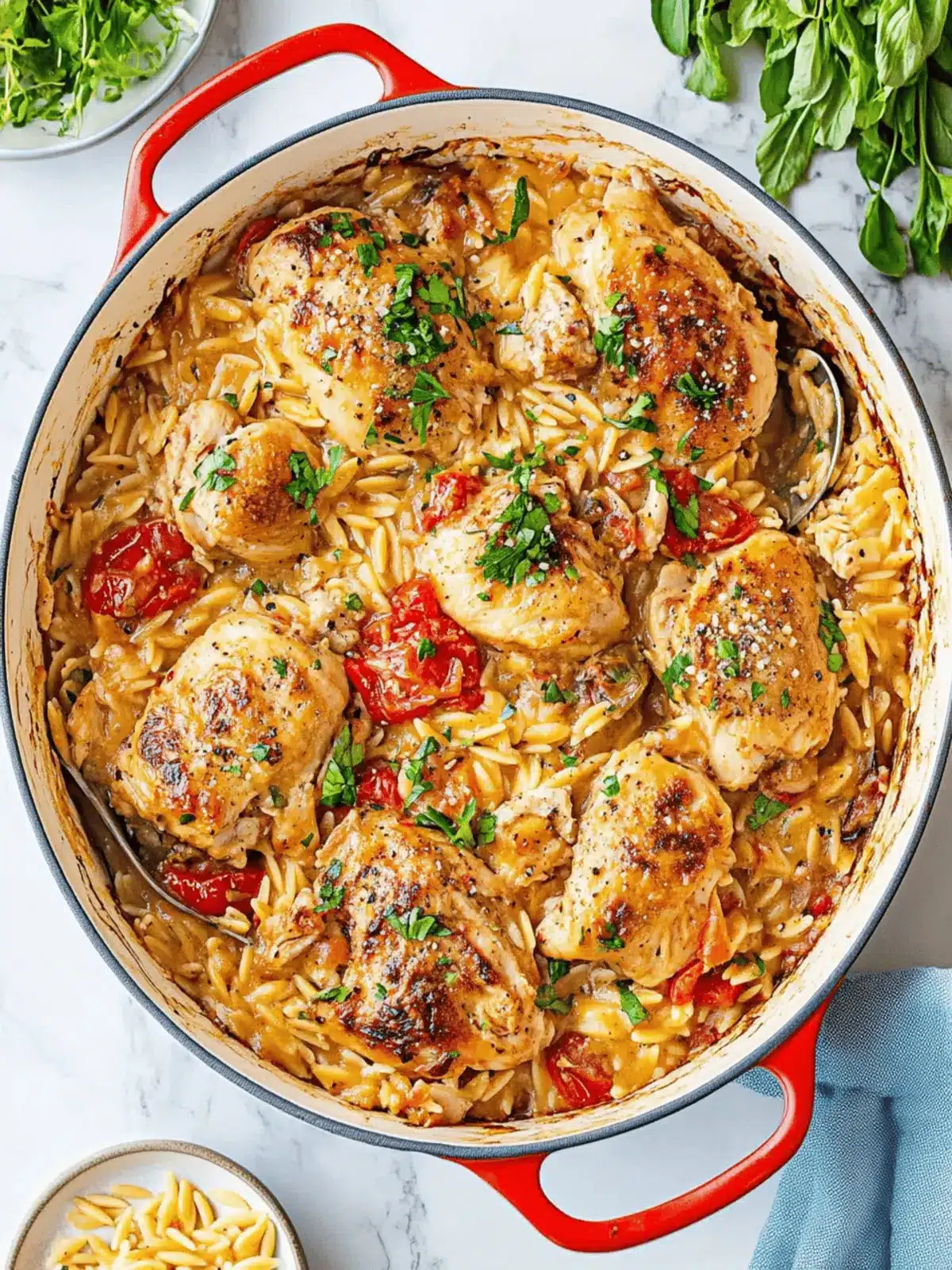 Marry Me Chicken Orzo Bake
