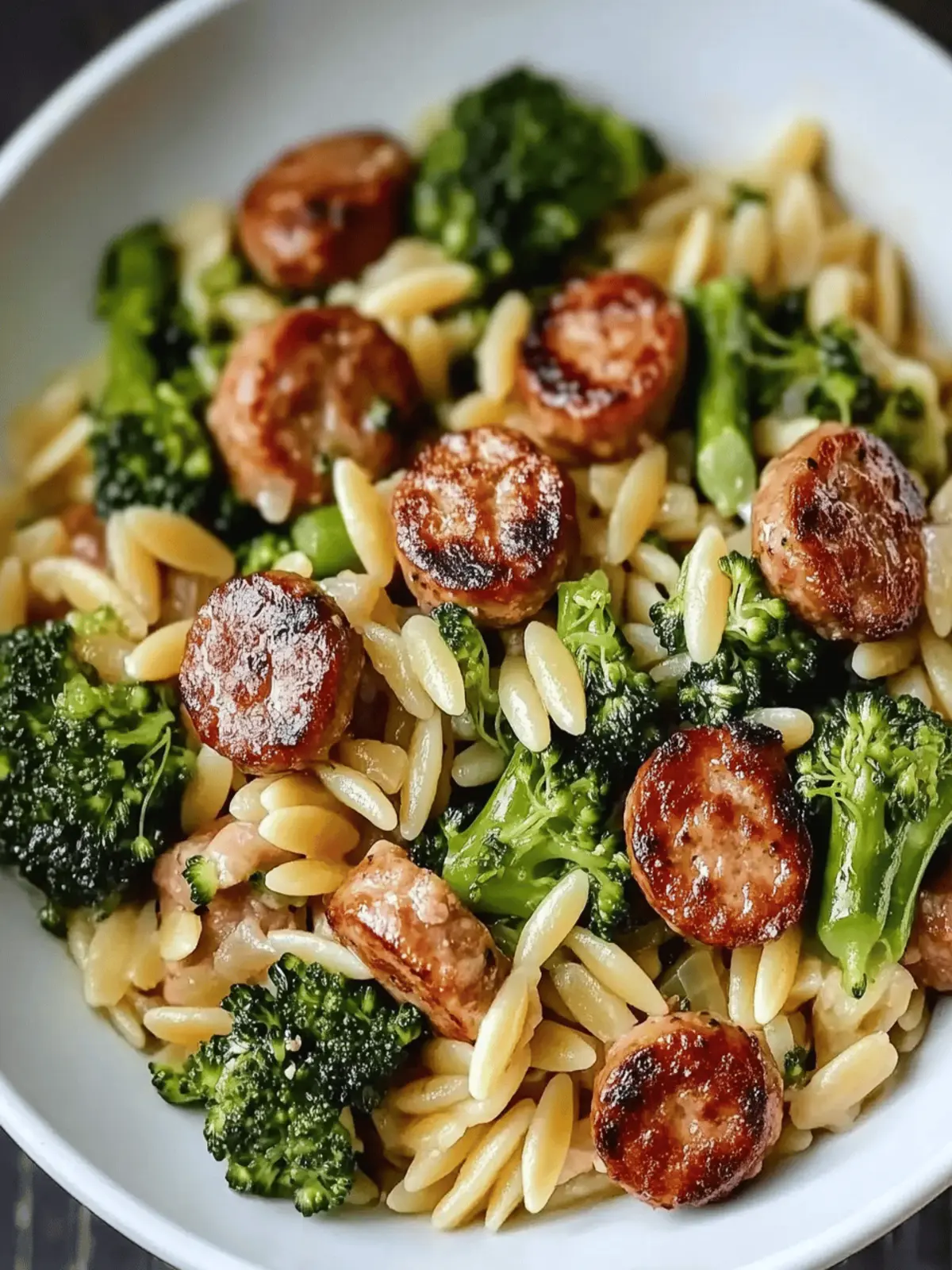 Chicken Sausage and Broccoli Orzo