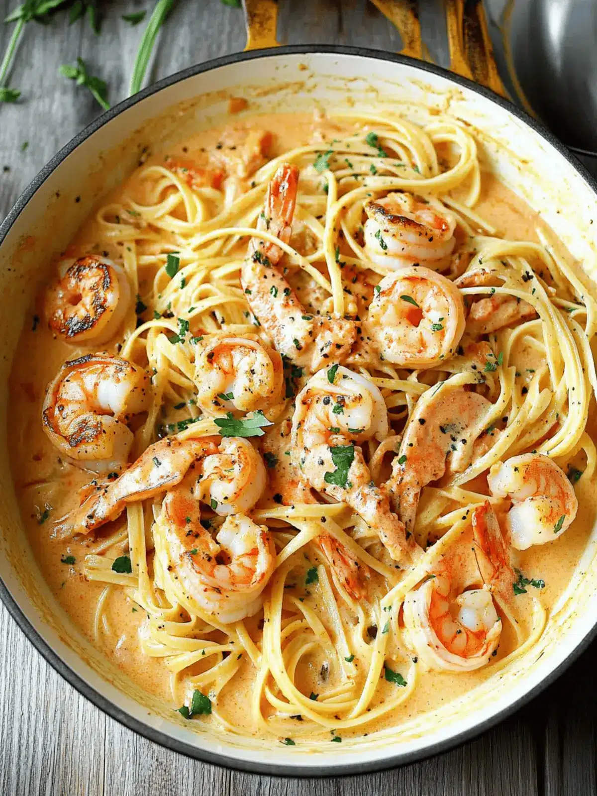 Salmon and Shrimp Alfredo Pasta