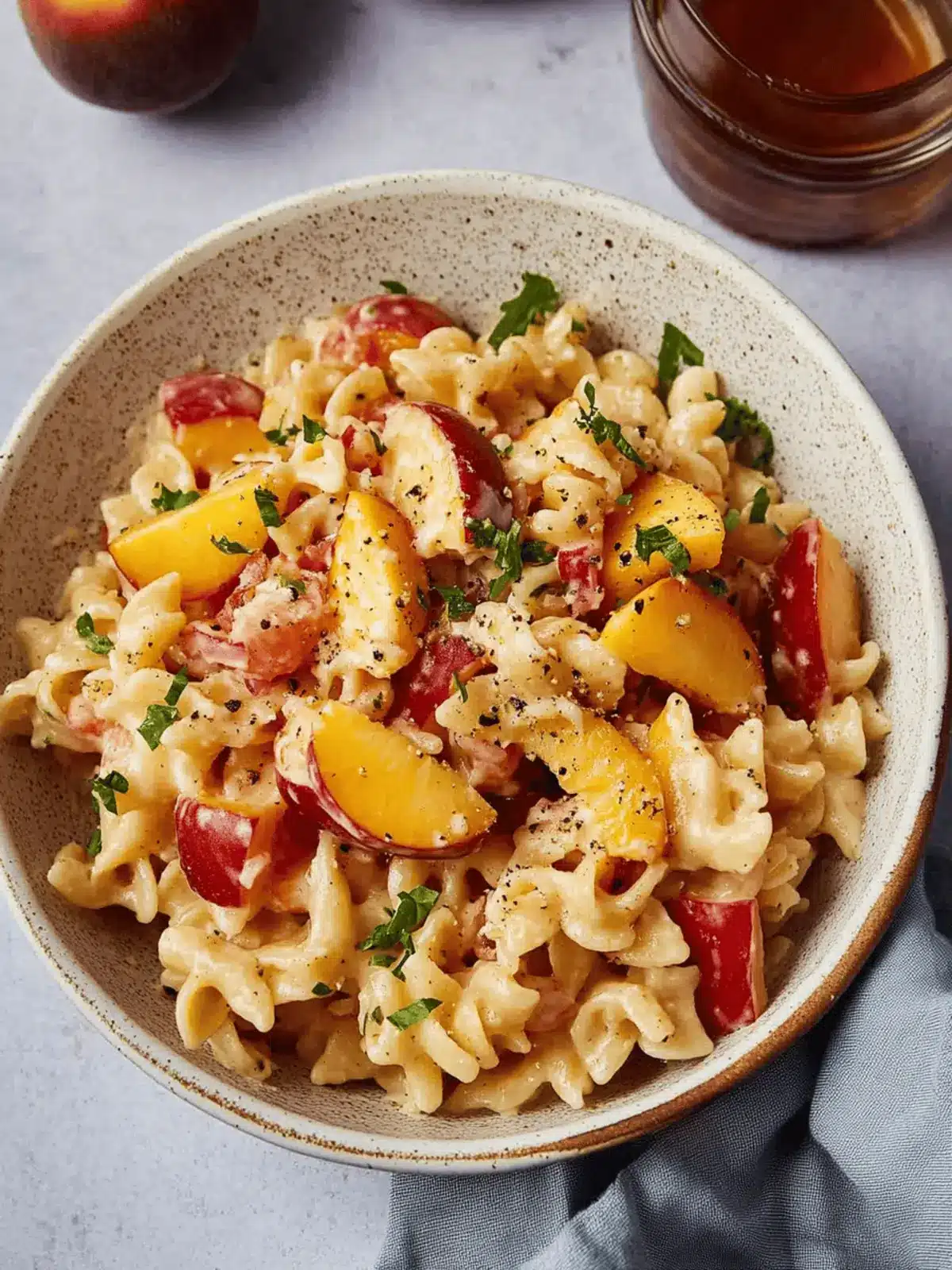 Summer Pasta Salad with Fresh Peaches